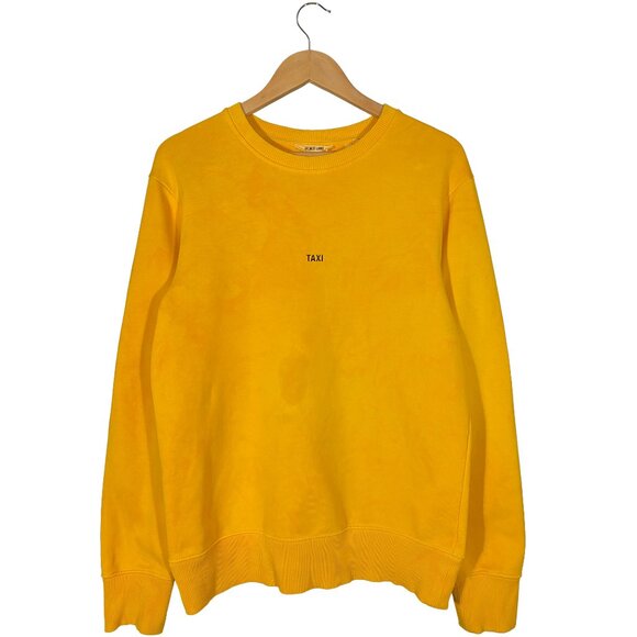 HELMUT LANG AW18/19 TAXI French Terry Crewneck Sweatshirt Yellow men's size M - Picture 1 of 9